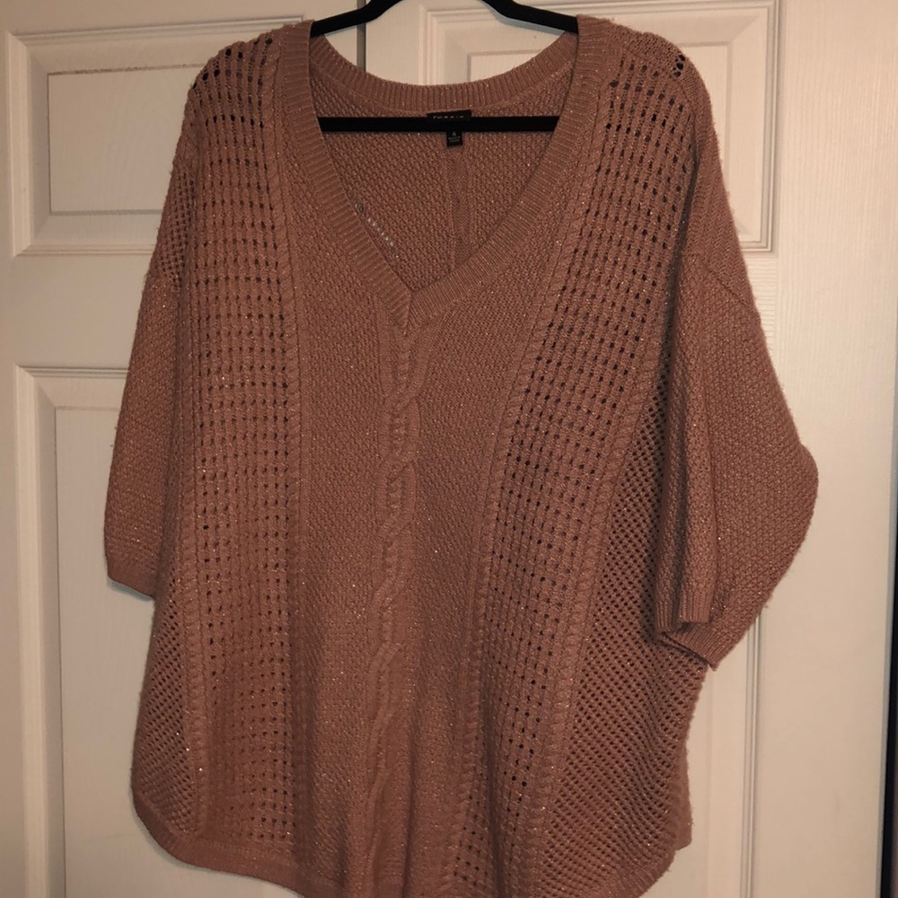 Torrid Mauve sweater with braided detailing